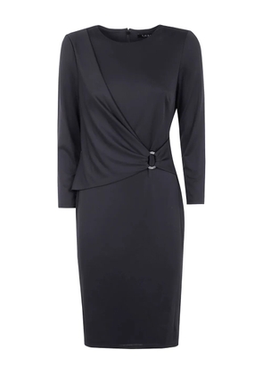 Lauren Ralph Lauren ring-embellished three-quarter sleeves midi dress - Black