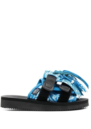 Alanui X Suicoke x Suicoke paisley-print fringed sandals - Blue