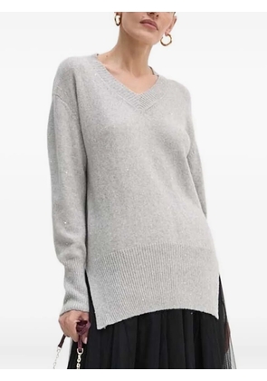 Liviana Conti embellished V-neck sweater - Grey