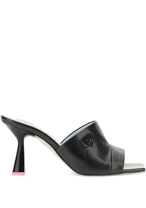 Chiara Ferragni 85 mm square-toe heeled sandals - Black