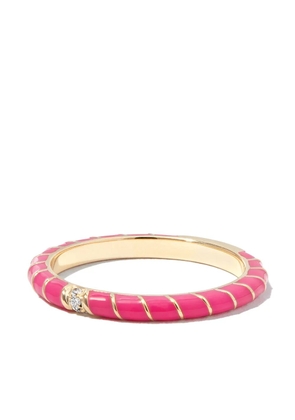 Yvonne Léon 9kt yellow gold Alliance Mini Torsade diamond and enamel ring