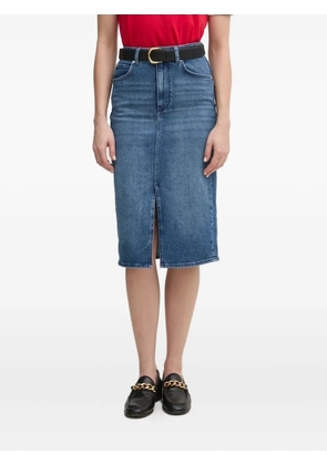 Joop! high-waisted split denim midi skirt - Blue