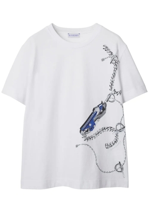 Burberry Knight-print cotton T-shirt - White
