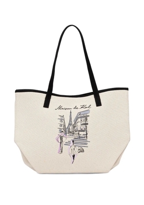 Karl Lagerfeld K/Sketch printed tote bag - Neutrals