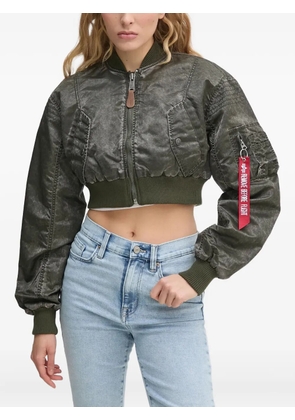 Alpha Industries zip-up cropped bomber jacket - Green