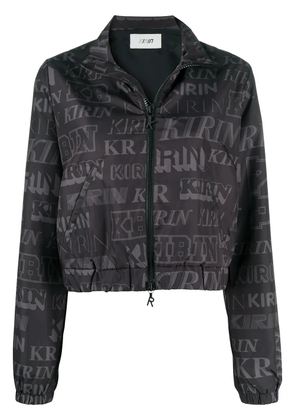 Kirin logo print open-back jacket - Black