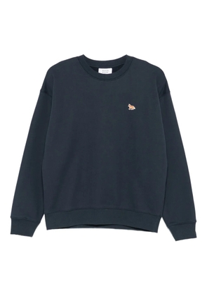 Maison Kitsuné fox-embroidered cotton sweatshirt - Blue
