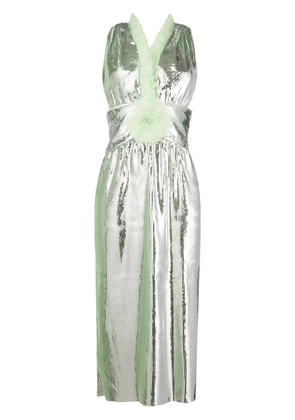 Marco De Vincenzo ruffle trim midi dress - Metallic