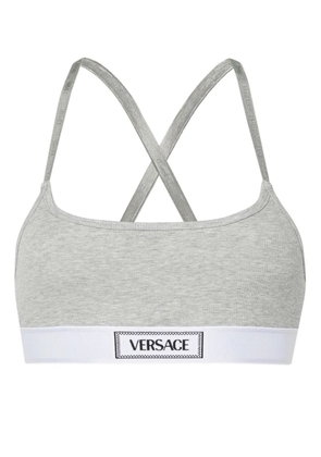 Versace logo-jacquard bra - Grey
