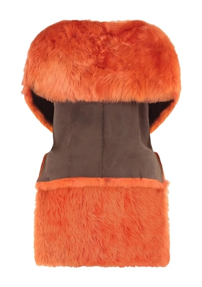 Alberta Ferretti sleeveless oversized-collar jacket - Brown