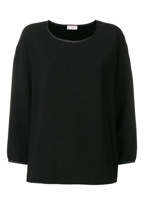 Alberto Biani satin-trim blouse - Black