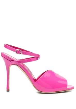 Manolo Blahnik 110mm shimmer-finish sandals - Pink