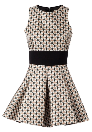 Fausto Puglisi graphic print flared dress - Black