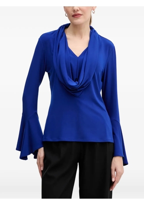 Joseph Ribkoff cowl-neck flared blouse - Blue
