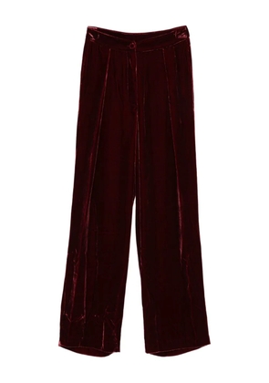 Raquel Diniz pleated velvet trousers - Red