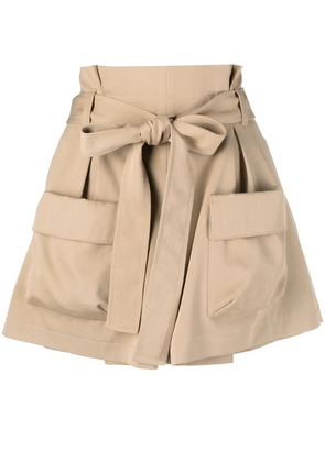 RED Valentino waist-tie cargo shorts - Neutrals