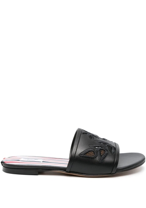 Thom Browne Icon Claquette leather slides - Black