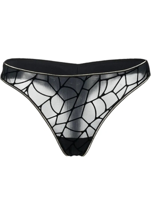 Marlies Dekkers embroidered sheer thong - Black