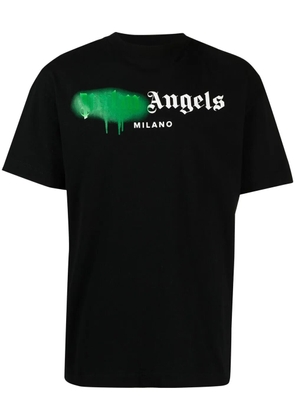 Palm Angels Milano sprayed-logo T-shirt - Black