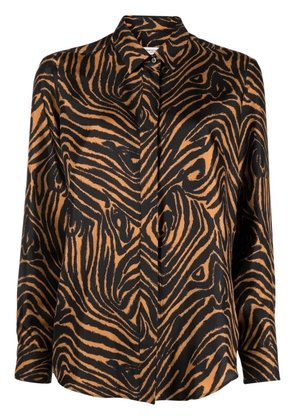 Alberto Biani zebra-print silk shirt - Black
