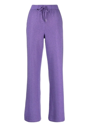 P.A.R.O.S.H. mesh-design cotton-blend trousers - Purple