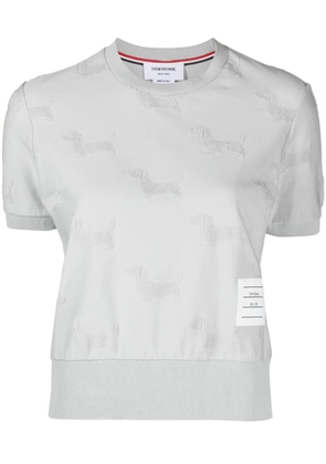 Thom Browne Hector jacquard-terry T-shirt - Grey