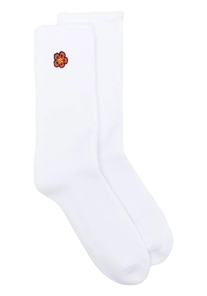 Kenzo intarsia-logo socks - White
