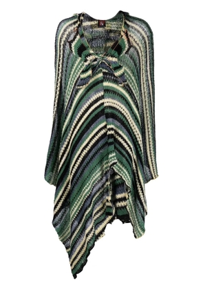 VITELLI butterfly knit longline poncho - Green