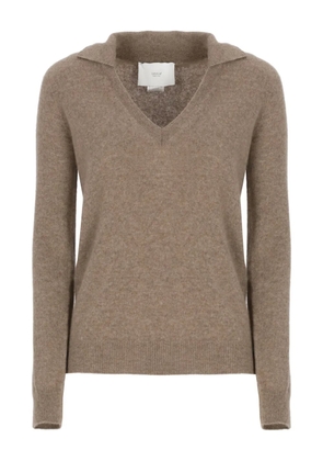 Vanisè V-neck collared polo shirt - Neutrals