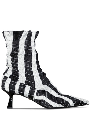 Amy Crookes Marthe 60mm shirred boots - Black