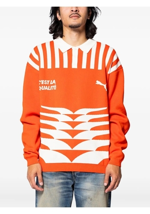 PUMA polo-neck graphic-print sweater - Red