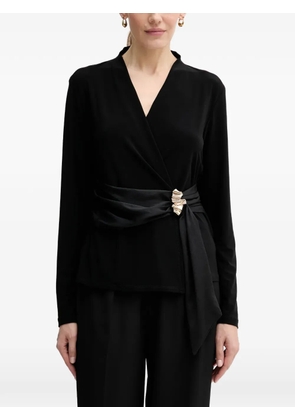 Joseph Ribkoff V-neck brooch blouse - Black