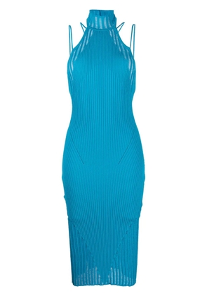 ANDREĀDAMO halterneck knitted midi dress - Blue