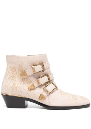 Chloé Susanna studded triple-strap boots - Neutrals