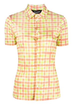 DSQUARED2 check-print short-sleeve shirt - Green