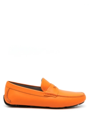 Ferragamo penny-slot leather driving loafers - Orange