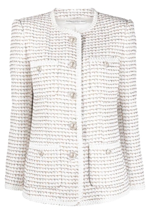 Alessandra Rich round-neck buttoned jacket - White