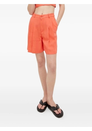 Drykorn pleated high-waisted shorts - Orange