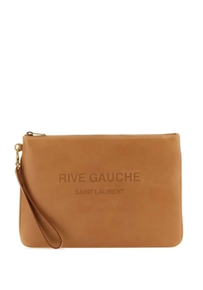 Saint Laurent Rive Gauche zipped clutch - Brown