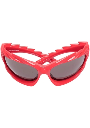 Balenciaga Eyewear serrated geometric-frame sunglasses - Red