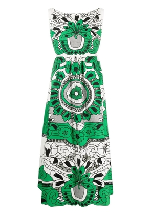 RED Valentino floral-print midi dress - White