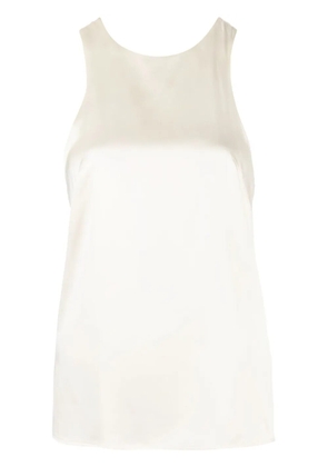 LouLou de Saison twist-detail racerback silk top - Neutrals