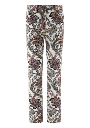 ETRO paisley-print straight-leg jeans - White