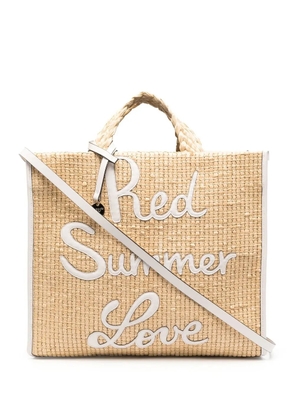 RED(V) Summer Love straw tote bag - Neutrals