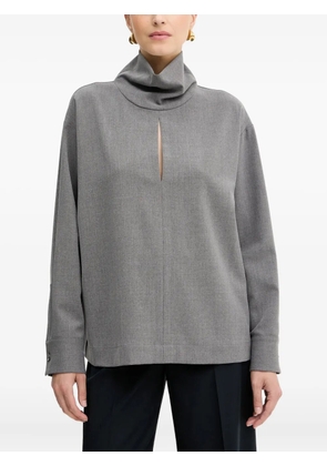 SIMONA CORSELLINI keyhole turtleneck top - Grey