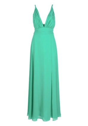 Blanca Vita V-neck pleated gown - Green