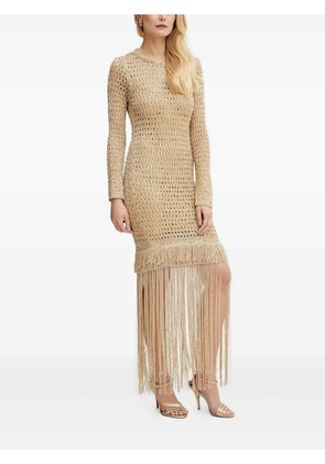 SIMONA CORSELLINI open-back fringe mini dress - Neutrals