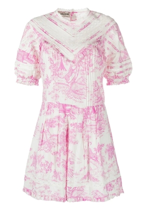 Zadig&Voltaire graphic-print puff-sleeve dress - White