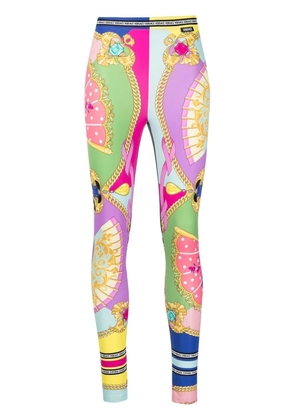 Versace all-over graphic-print leggings - Pink