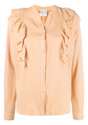 Forte Forte ruffled-detail V-neck blouse - Orange